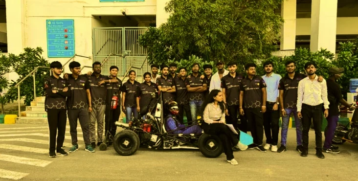 IIITDM Jabalpur Formula Student team with the car